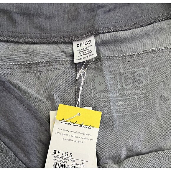 FIGS Kade Cargo Scrub Pants FW4300 GPT Graphite Gray Women's Size Large NWT - Picture 3 of 10